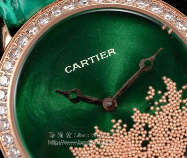 CARTIER手錶 獵豹流沙系列腕表 卡地亞金珠女表 卡地亞瑞士石英女士腕表  hds1849